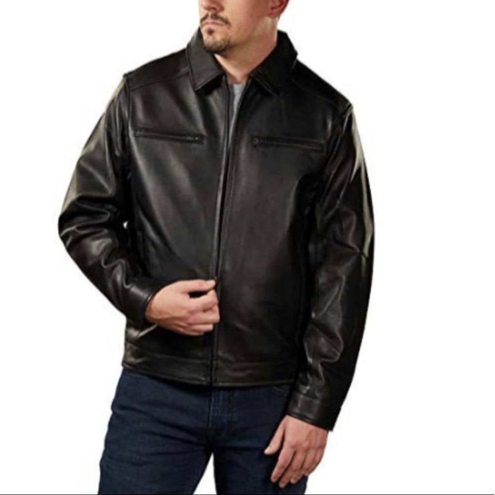 LEATHER BOSTON HARBOUR MEN’S JACKET Medium Black